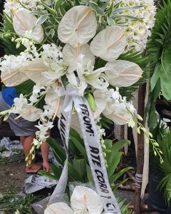 White lily,anthorium, mums & orchids